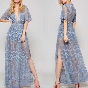 Hyfve Light Blue Lace Maxi Romper